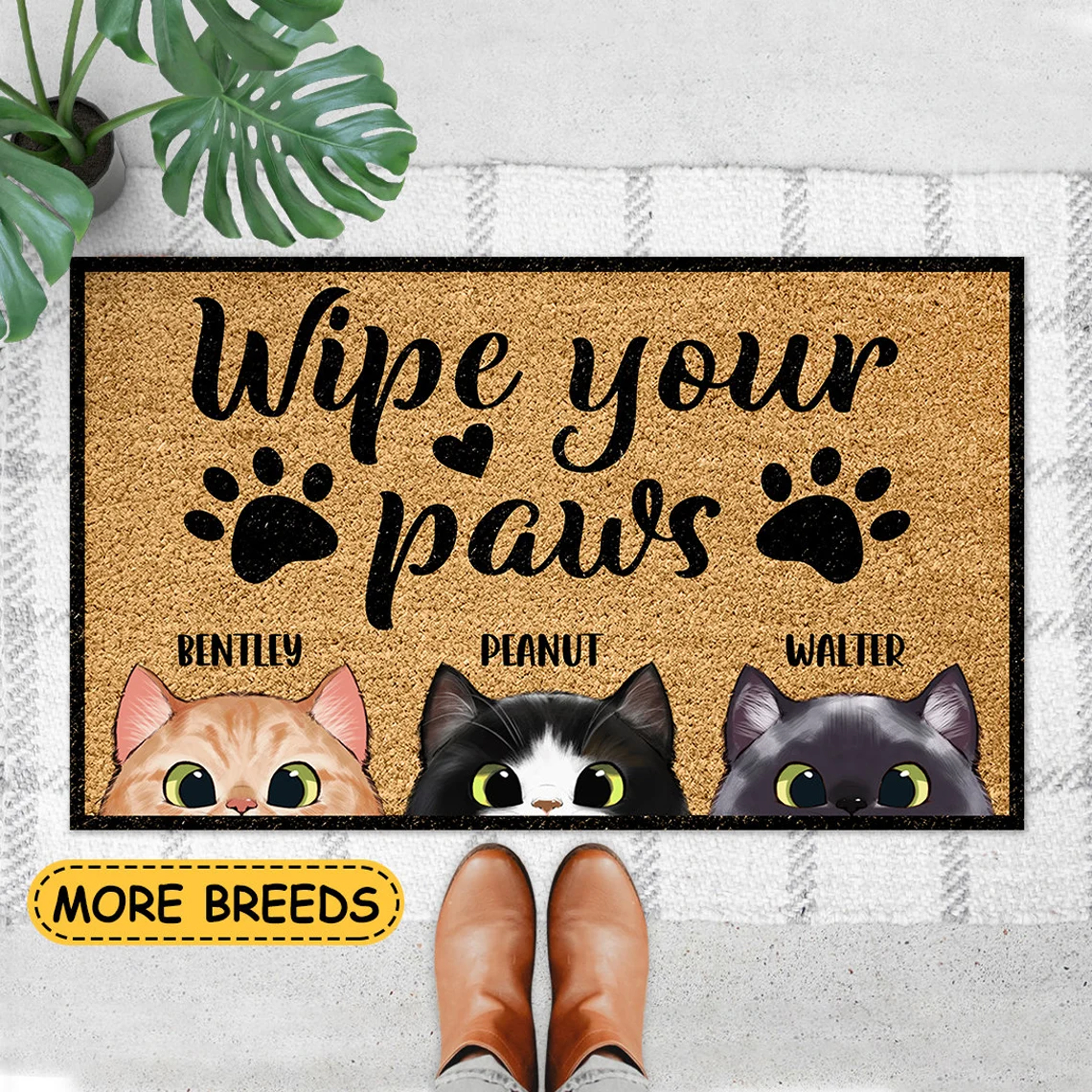 Wipe Your Paws Cat Doormat With Custom Name Cat Wipe Your Paws Rug Gift For Cat Lover Cat Welcome Mat Funny Pet Doormat Cat Dad Gift Fathers Day Gifts